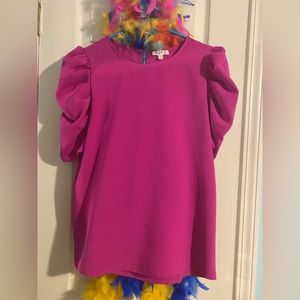 Pink puff sleeve top